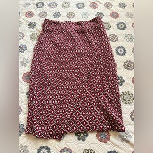 Anthropology Maeve Wiles Geometric Jacquard Faux Wrap Midi Skirt